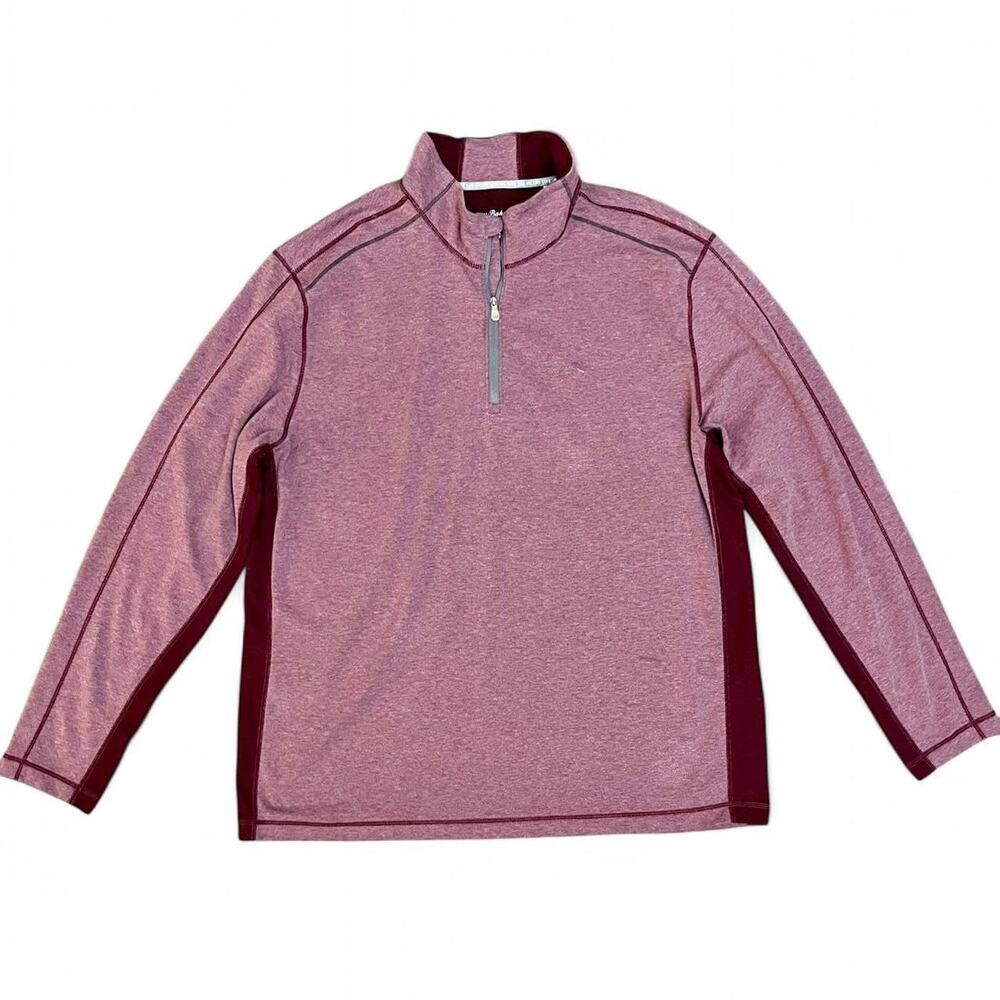 Tommy Bahama Men’s Burgundy Pullover 1/4 Zip Sweater Size XL Super Comfortable